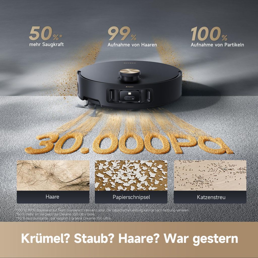 Dreame Aqua10 Roller Staubsauger Roboter mit Wischfunktion,30kPa Saugkraft,KI - Navigation,Heißwasserwaschen,Heißlufttrocknung,0 Tangle,Selbstreinigung