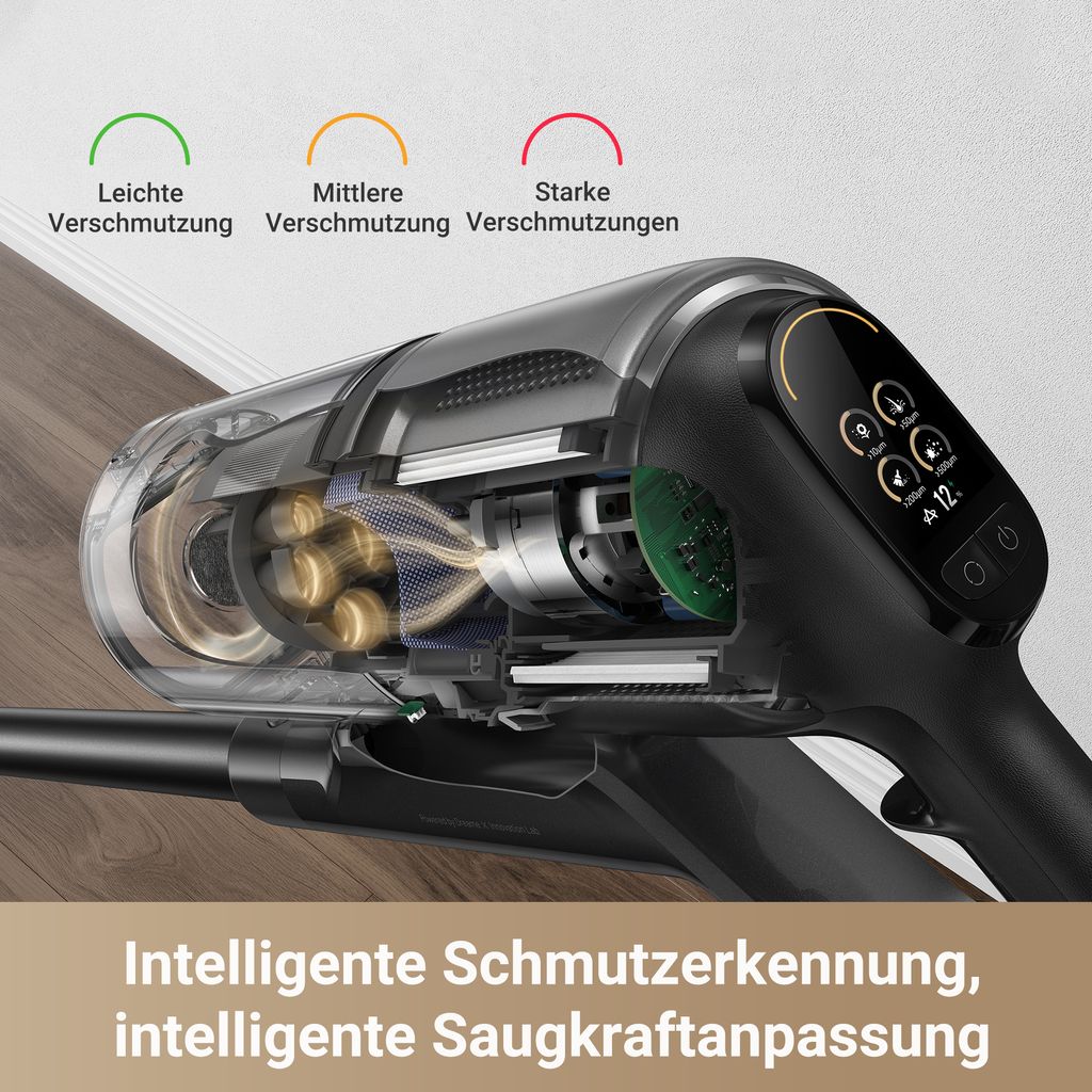 Dreame Z30 Akku - Stabstaubsauger,310AW Kabelloser Handstaubsauger,120K RPM,99%HEPA14 Filter,90Min Laufzeit,Mehrflächen,Kantenreinigung,300m²,UV - Licht