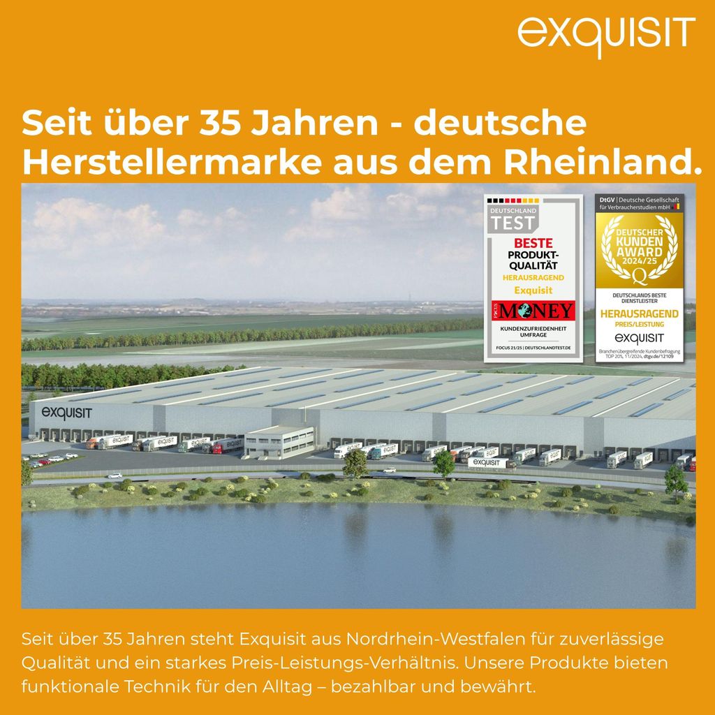 Exquisit PRO Geschirrspüler 60 cm, Unterbaufähig, EEK: C, 14 Maßgedecke, Automatische Türöffnung, Startzeitvorwahl, 11 Liter, GSP56314 - 030C silber