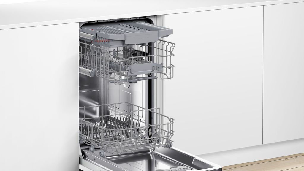 Bosch Serie 4 SPU4HMS10E, Unterbau, Single (45 cm breit), Edelstahl, Schwarz, Tasten, 1,75 m