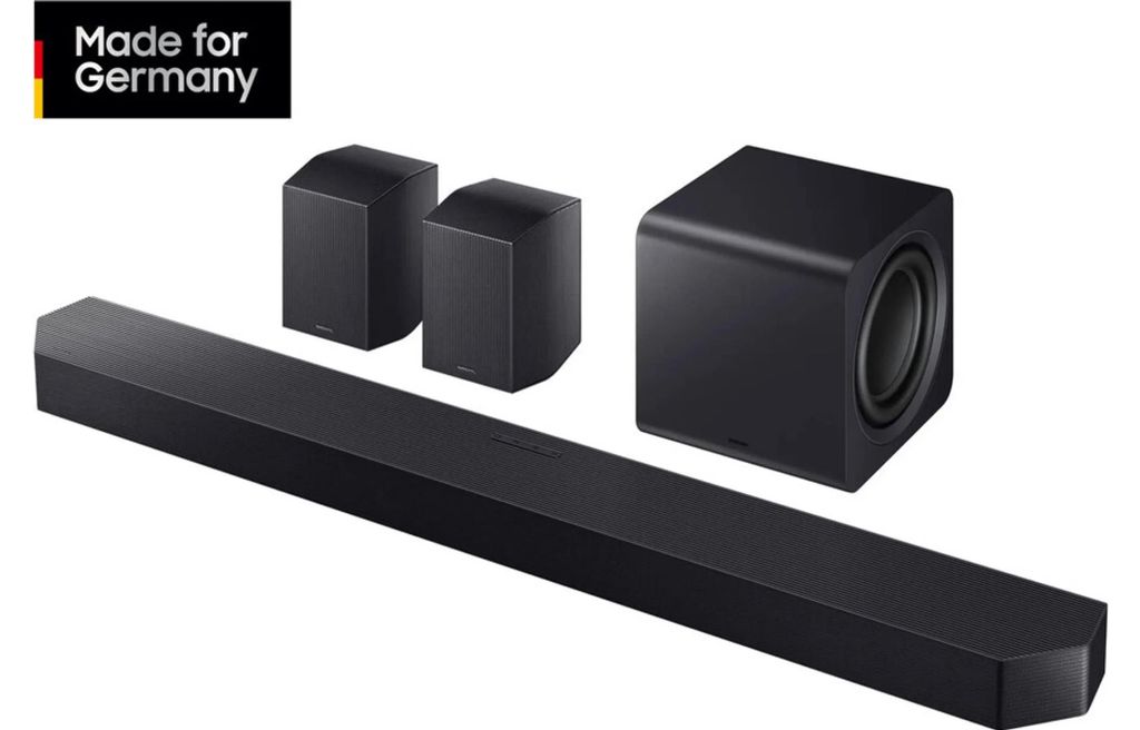 Samsung Q - series Q - Serie Soundbar HW - Q995GF 11.1.4 - Kanal Subwoofer & Rücklautsprecher (2025), 11.1.4 Kanäle, DTS:X, Dolby TrueHD, Dolby Atmos, DTS Digital Surround, Dolby Digital, Game Pro, Kabellos, Separat, Titan, Schwarz