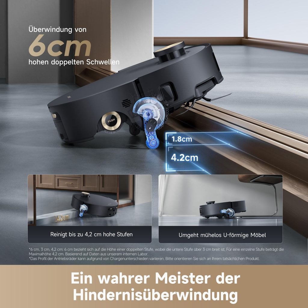 Dreame Aqua10 Roller Staubsauger Roboter mit Wischfunktion,30kPa Saugkraft,KI - Navigation,Heißwasserwaschen,Heißlufttrocknung,0 Tangle,Selbstreinigung