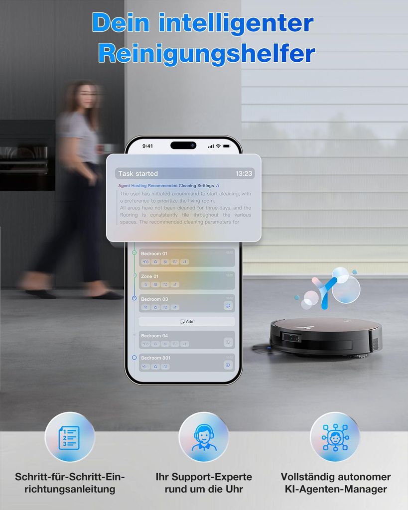 Ecovacs X11 PRO OMNI Staubsauger Roboter mit Wischfunktion, Blast + 19.500 Pa, ultraschnelles Akkuladen, OZMO Roller 2.0, Klettern max. 4 cm Höhe