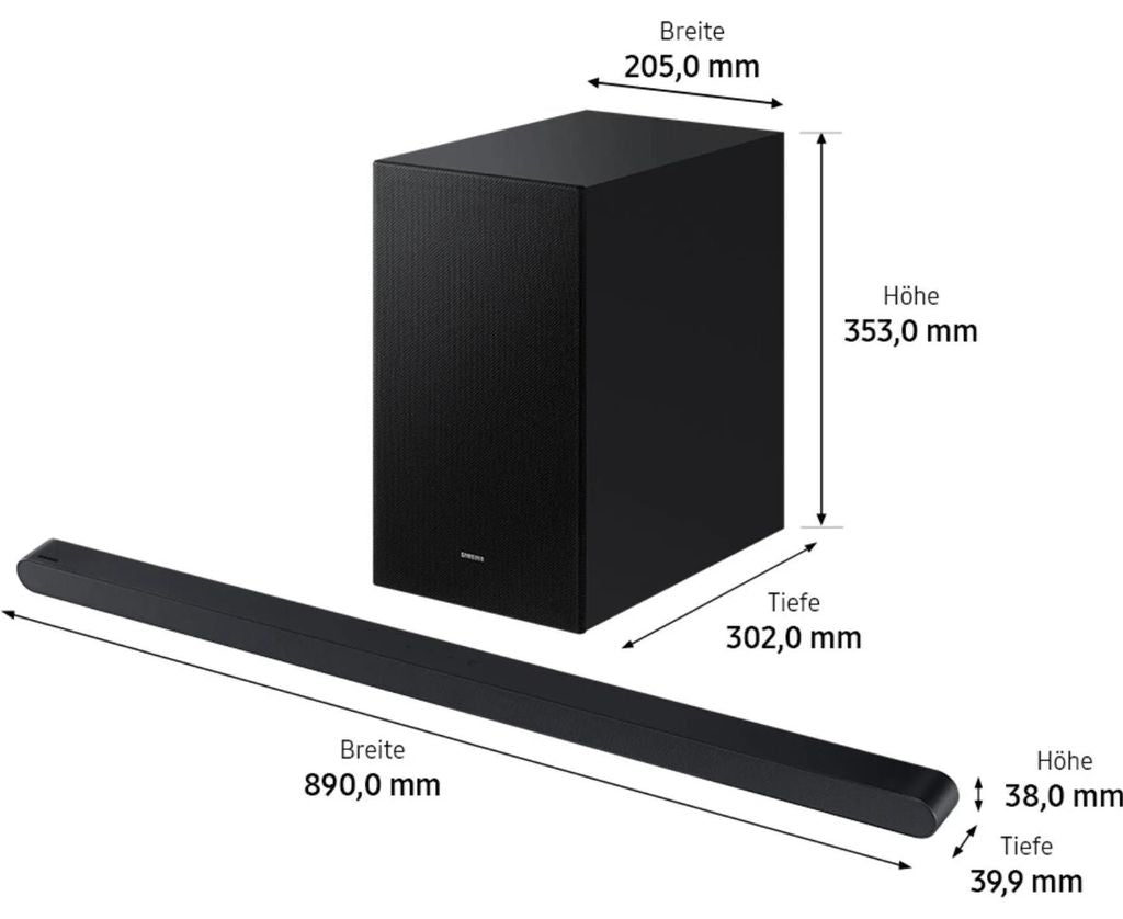 Samsung Ultra Slim Soundbar HW - S810GD 3.1.2 - Kanal & Subwoofer (2024), 3.1.2 Kanäle, 330 W, DTS Virtual:X, Dolby Atmos, Dolby Digital 5.1, Dolby Digital Plus, Dolby TrueHD, Adaptiv, Game Pro, Nacht, Standard, Kabellos, 200 W