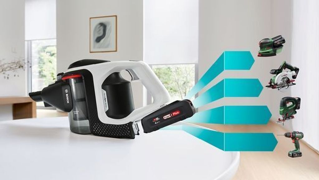Bosch BCS712E, Stabstaubsauger, Beutellos, Schwarz, 0,3 l, 82 dB, Akku