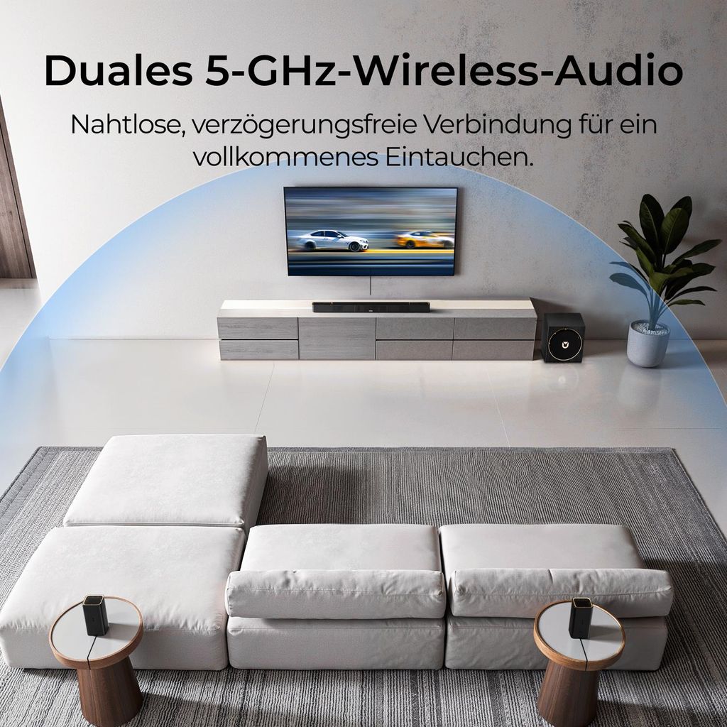 Ultimea Skywave Series 5.1.4 Professionelle Soundbar mit Dolby Atmos, 5.1.4 Surround Sound System mit 8" Subwoofer & 2 kabellosen Rear - Lautsprechern