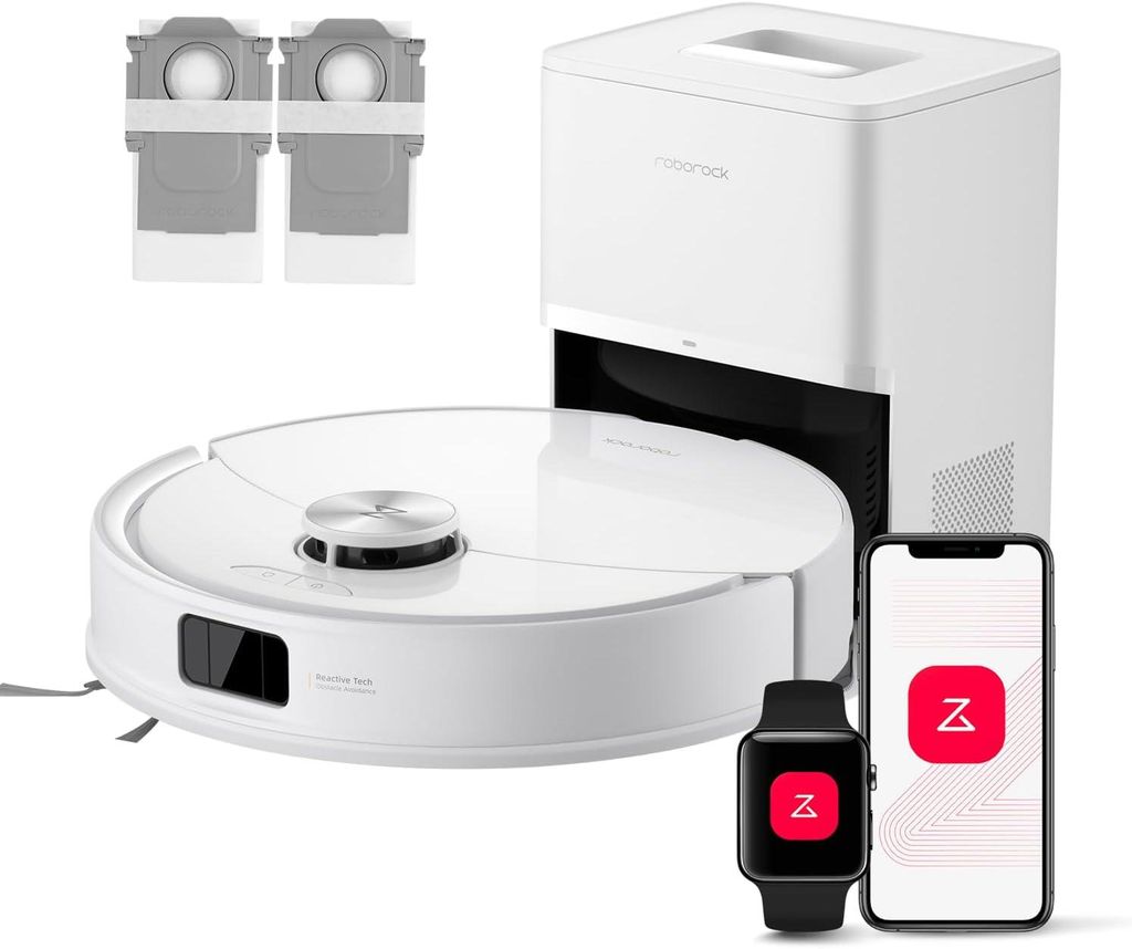 roborock Q10 S5+ Set Staubsauger Roboter, 10.000 Pa(Upgrade von S8 Plus), Dual Anti - Tangle System, Auto Lifting Mopping, Ideal für Tierhaare (Weiß)