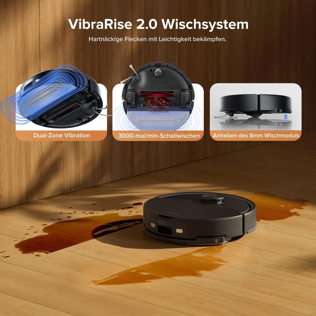 roborock Q10 S5+ Set Staubsauger Roboter, 10.000 Pa(Upgrade von S8 Plus), Dual Anti - Tangle System, Auto Lifting Mopping, Ideal für Tierhaare (Schwarz)