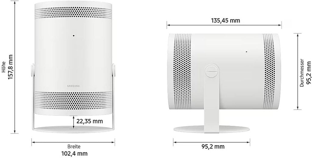 Samsung The Freestyle 2nd Gen., 1080p (1920x1080), 762 - 2540 mm (30 - 100"), Auto, Wi - Fi 5 (802.11ac), High Dynamic Range 10+ (HDR10 Plus), Hybrid Log - Gamma (HLG), Samsung TV Plus