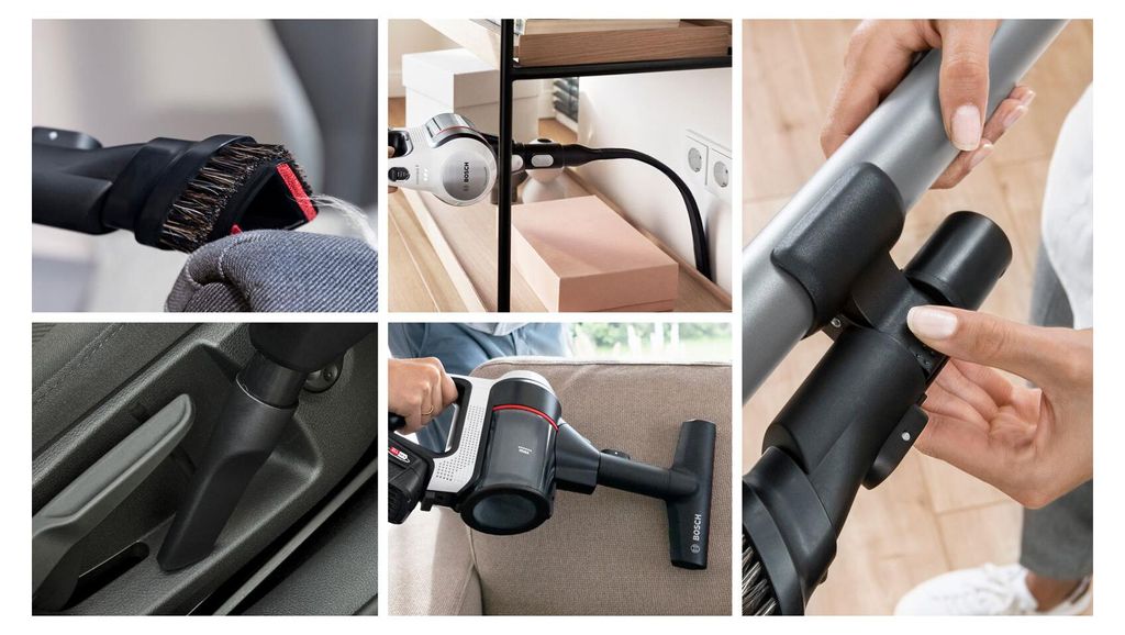 Bosch BSS715CARP, 2 - in - 1 - Stabstaubsauger, Beutellos, Schwarz, Silber, Weiß, 0,3 l, Trocken, Filterung