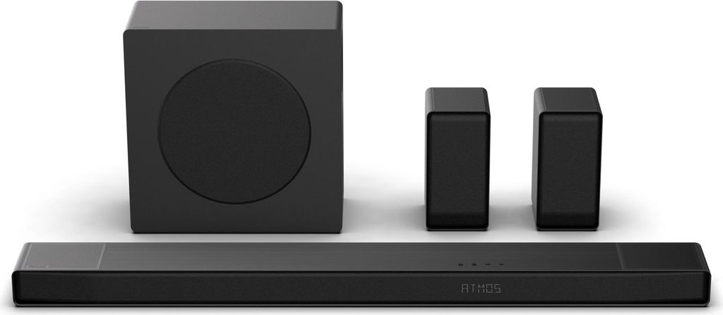 Hisense 5.1.4 CH Soundbar, 600 W, 5.1.4 Kanäle, 600 W, DTS:X, Dolby Atmos, 280 W, 20000 Hz, Kabellos