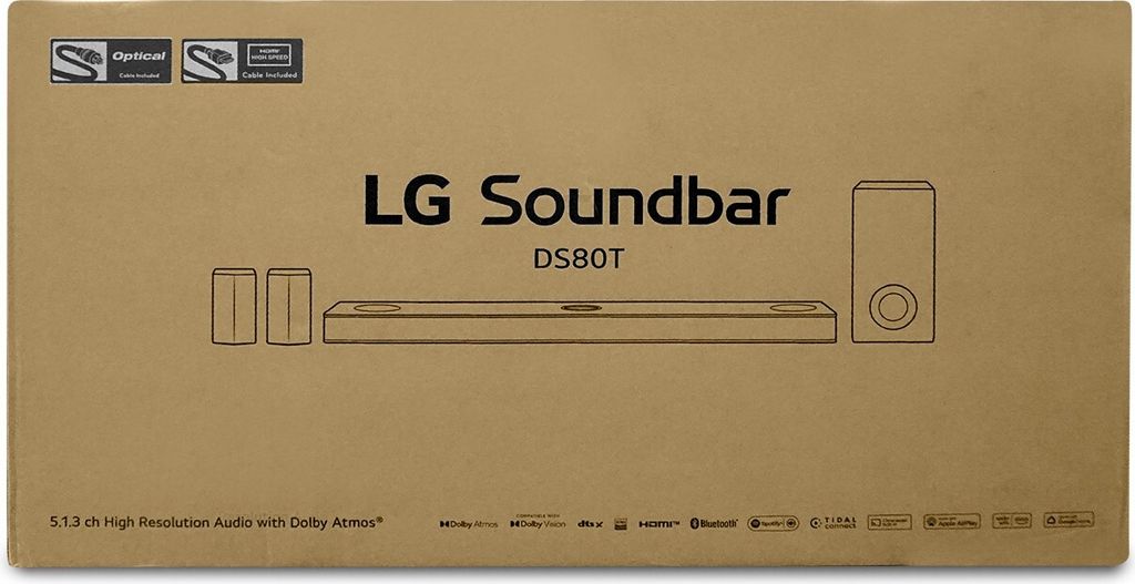 LG DS80TR, 5.1.3 Kanäle, 580 W, DTS Digital Surround, DTS:X, Dolby Atmos, Dolby Digital, AI Sound Pro, Bass Blast, Bass Blast+, Musik, Sport, 96 kHz, 220 W
