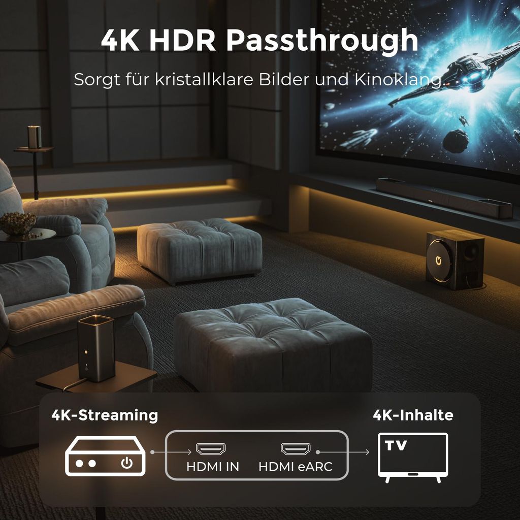 Ultimea Skywave Series 7.1.4ch Professionelles Kabelloses Surround Sound System für mit Dolby Atmos, kabellosem Subwoofer, 840W