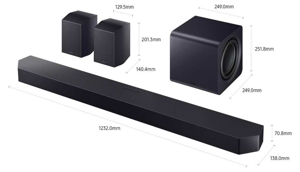 Samsung HW - Q990F, 11.1.4 Kanäle, 756 W, DTS 5.1, DTS Express, DTS - HD Master Audio, DTS:X, Dolby Atmos, Dolby Digital Plus, Dolby TrueHD, 210 W, Aktiver Subwoofer, Kabellos