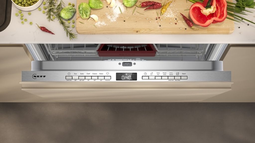 Neff N 50, Voll integriert, Standardgröße (60 cm), Silber, Weiß, Tasten, Kabellos, LED