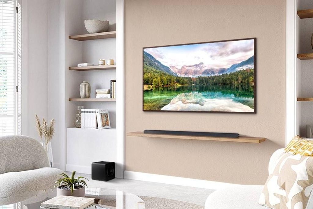 Samsung Ultra Slim Soundbar HW - S810GD 3.1.2 - Kanal & Subwoofer (2024), 3.1.2 Kanäle, 330 W, DTS Virtual:X, Dolby Atmos, Dolby Digital 5.1, Dolby Digital Plus, Dolby TrueHD, Adaptiv, Game Pro, Nacht, Standard, Kabellos, 200 W