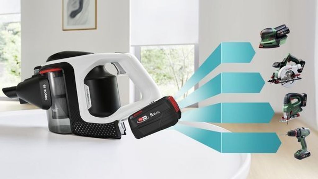 Bosch BCS712E, Stabstaubsauger, Beutellos, Schwarz, 0,3 l, 82 dB, Akku
