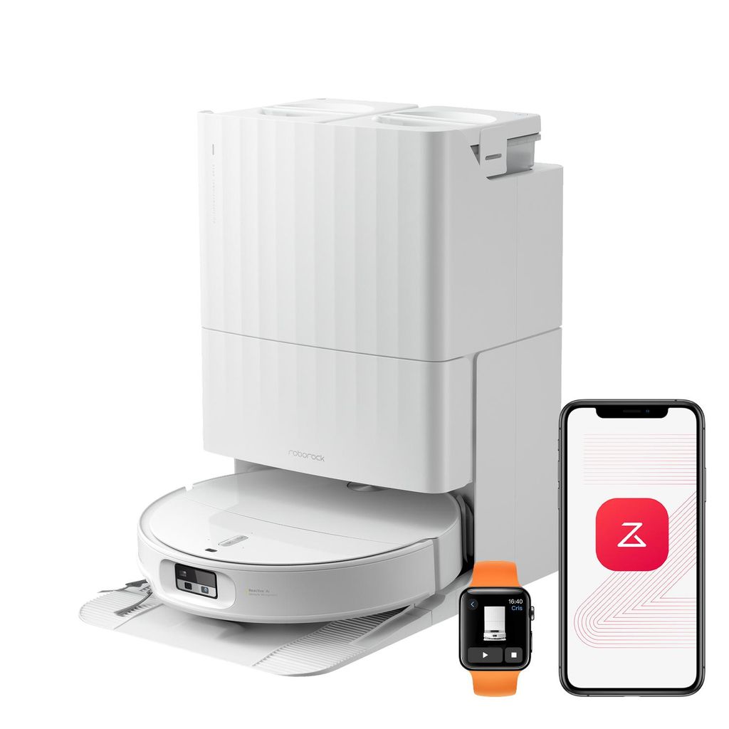 roborock Qrevo Edge 2 Staubsauger Roboter, 25.000 Pa Saugroboter mit Wischfunktion, Wischmopp - Hebefunktion, 80 °C Moppwäsche mit heißem Wasser, Weiß