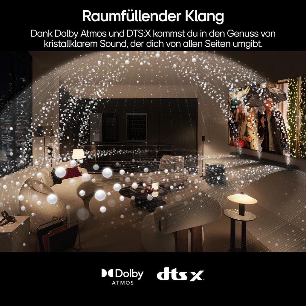 LG DS80TR, 5.1.3 Kanäle, 580 W, DTS Digital Surround, DTS:X, Dolby Atmos, Dolby Digital, AI Sound Pro, Bass Blast, Bass Blast+, Musik, Sport, 96 kHz, 220 W