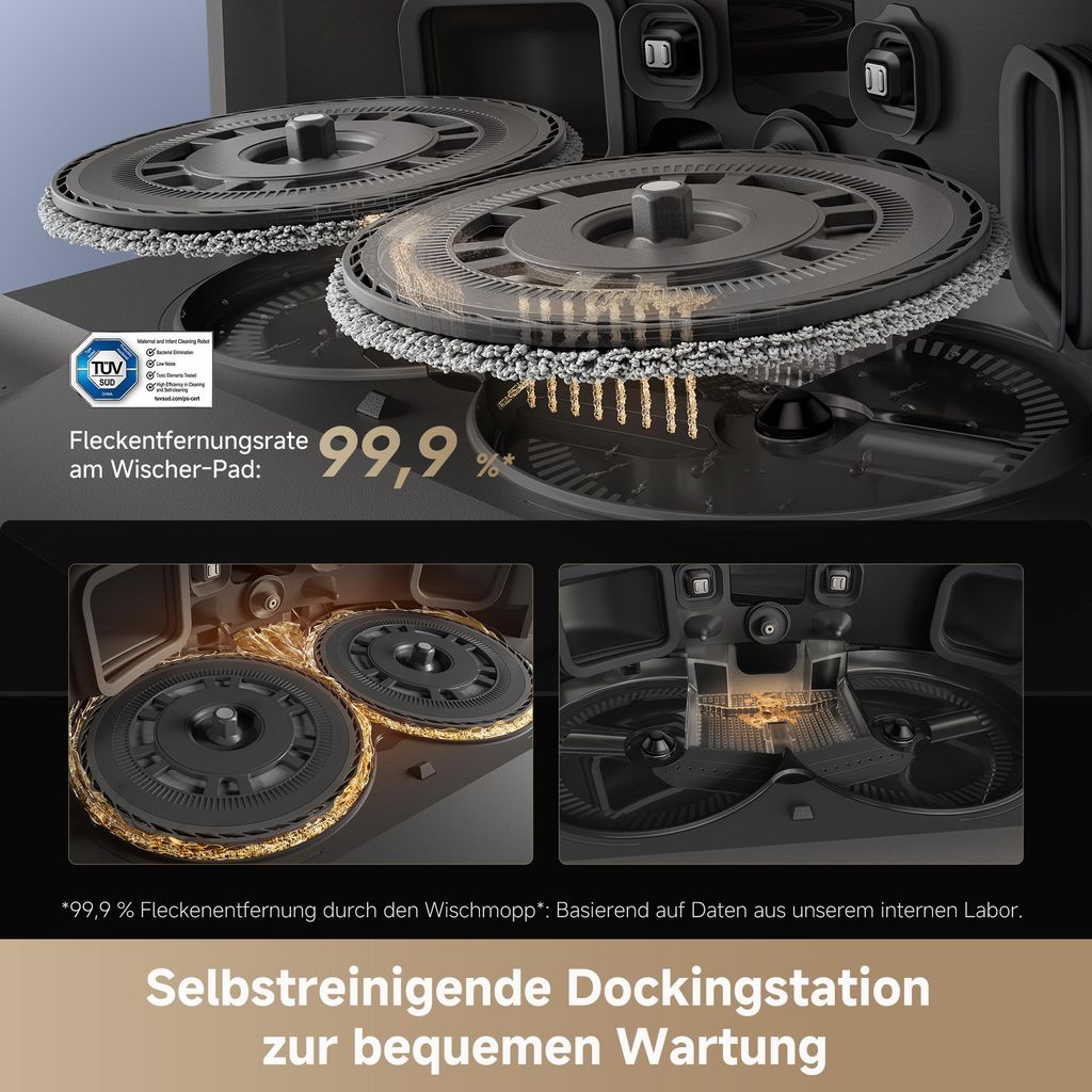 Dreame Staubsauger Roboter L40s Pro Ultra,Schwarz,DREAME,19000Pa Saugkraft,Selbstreinigende Ausfahrbare Wischmopps,Detangling DuoBrush,Hindernisvermeidung