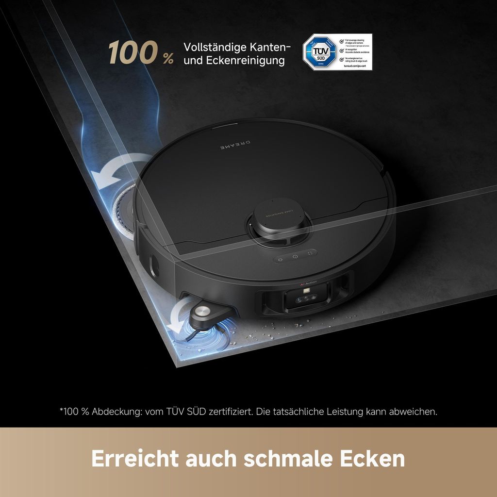 Dreame Staubsauger Roboter L40s Pro Ultra,Schwarz,DREAME,19000Pa Saugkraft,Selbstreinigende Ausfahrbare Wischmopps,Detangling DuoBrush,Hindernisvermeidung