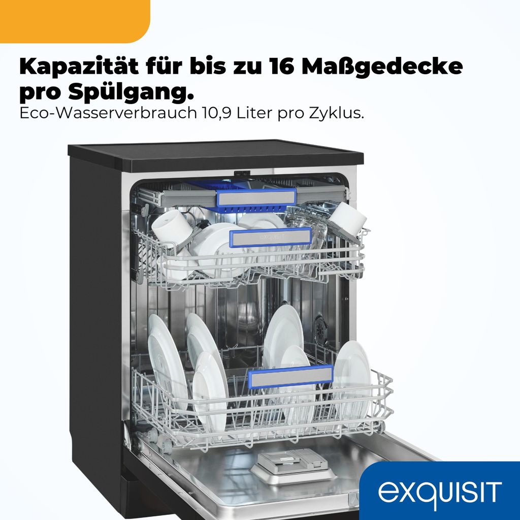 Exquisit Stand - /Unterbau - Geschirrspüler GSP9616 - 450B schwarz