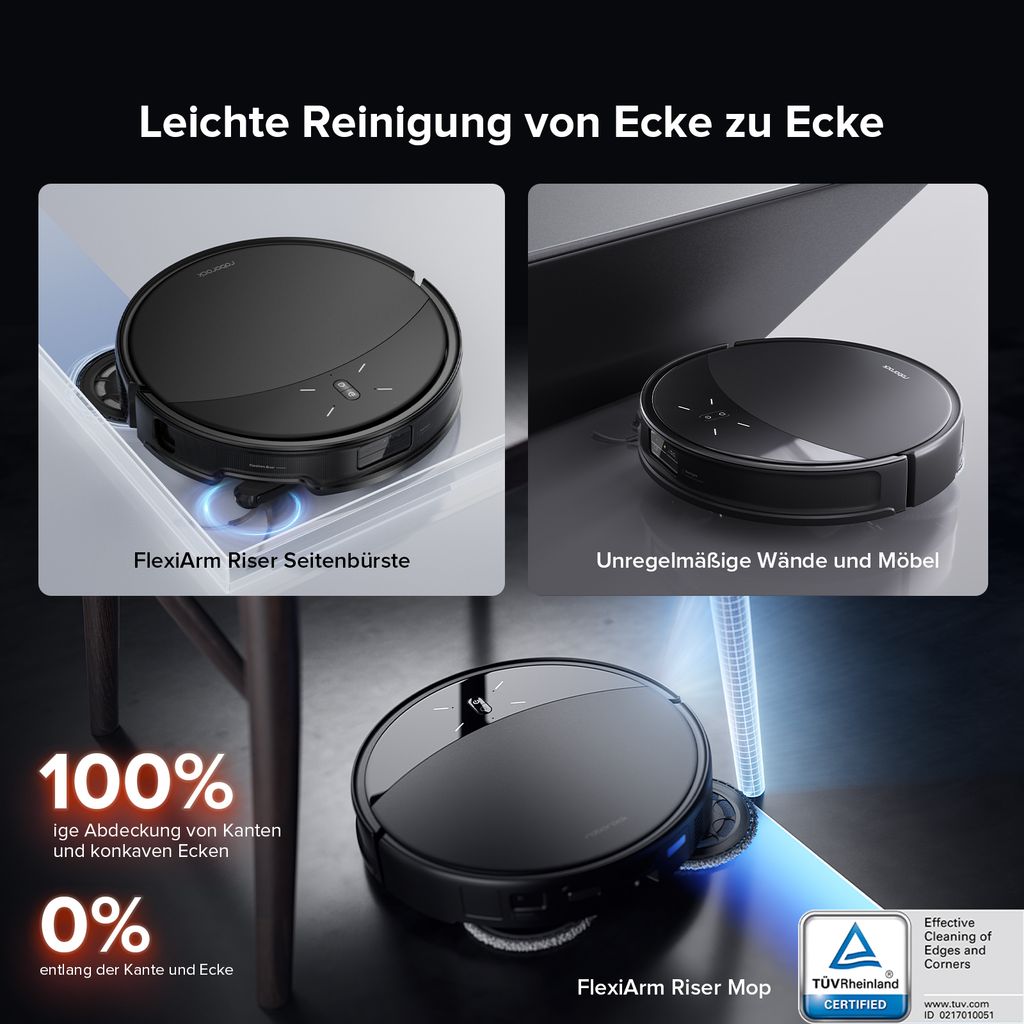 roborock Saros 10R Staubsauger Roboter mit Wischfunktion, 22.000 Pa(Upgrade von S8 MaxV Ultra), 80 °C Heißwasser - Moppwäsche, 7,98cm Slim Design