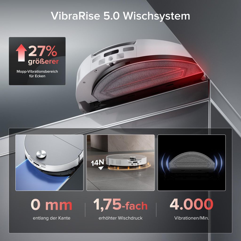 roborock Saros 20 Sonic Staubsauger Roboter, 36.000 Pa Saugroboter mit Wischfunktion, Dual Anti - Tangle System, 7,98cm Ultra - Slim Design (Weiß)