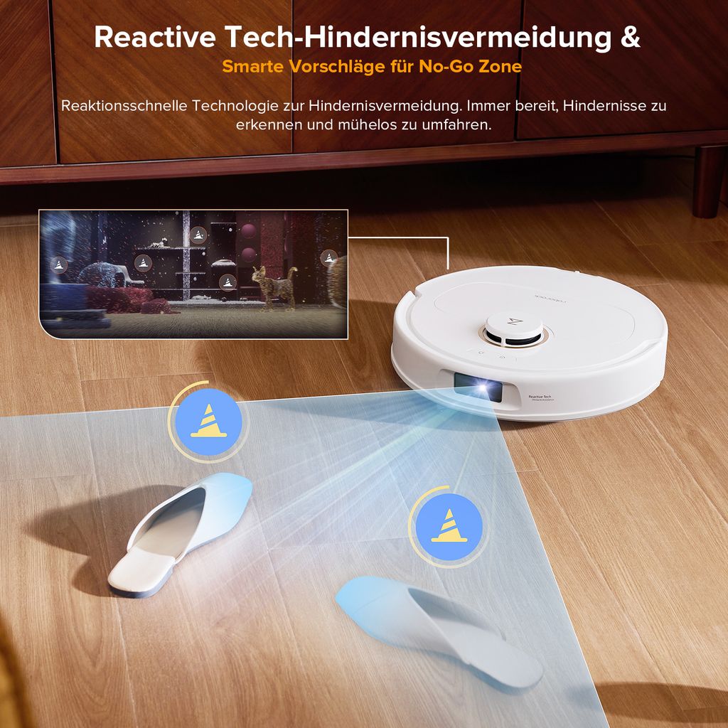 roborock Qrevo S5V Saugroboter mit Wischfunktion, 12.000Pa, Zero - Tangle System, Warmlufttrocknung, Multifunktions - Dockingstation (Weiß)