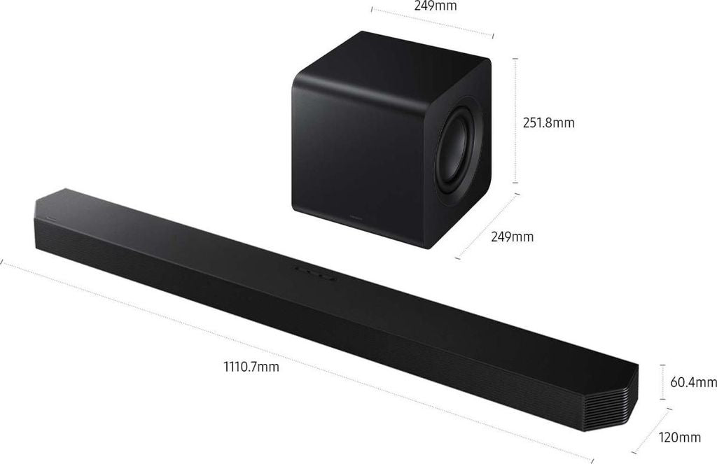 Samsung HW - Q800F/ZF, 5.1.2 Kanäle, 400 W, DTS 5.1, DTS Express, DTS - HD Master Audio, DTS:X, Dolby Atmos, Dolby Digital Plus, Dolby TrueHD, 39 W, Aktiver Subwoofer, Kabellos