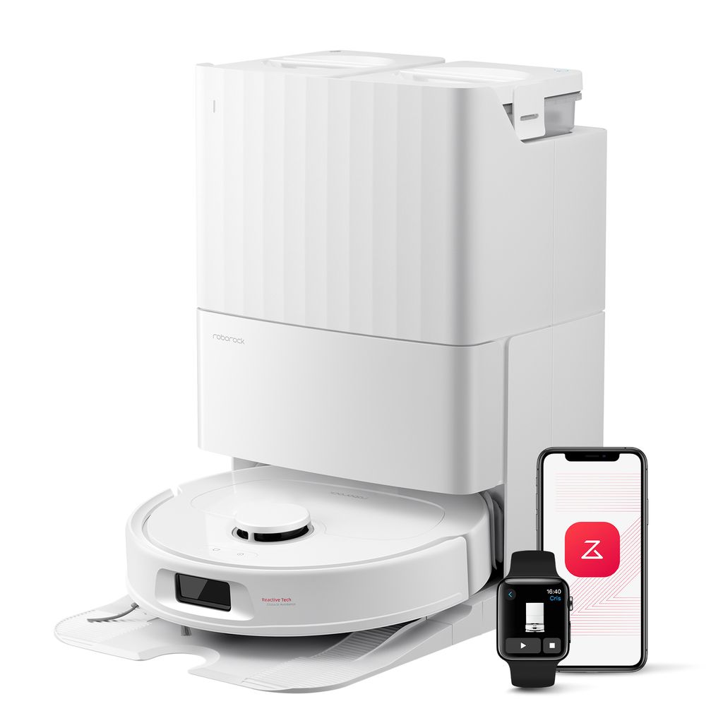 roborock QV 35S Staubsauger Roboter, 10.000 Pa Saugroboter (Upgrade von Qrevo Plus), Anti - Tangle - Bürsten, Anhebbare Schleudermopps (Weiß)