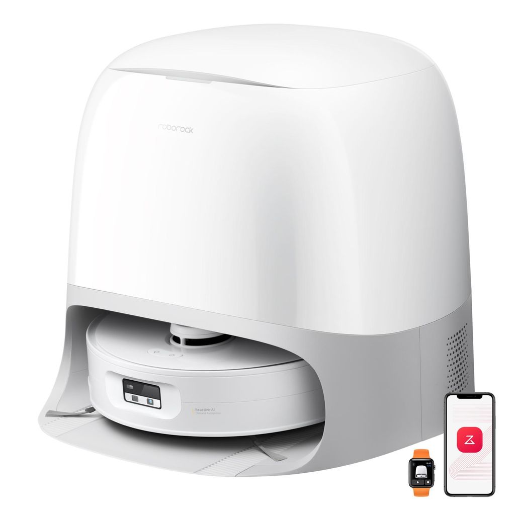 roborock Qrevo Curv 2 Flow Staubsauger Roboter mit Wischfunktion, SpiraFlow - Wischwalze mit Selbstreinigung, 20.000 Pa, 75 °C Heißwasser - Moppwäsche