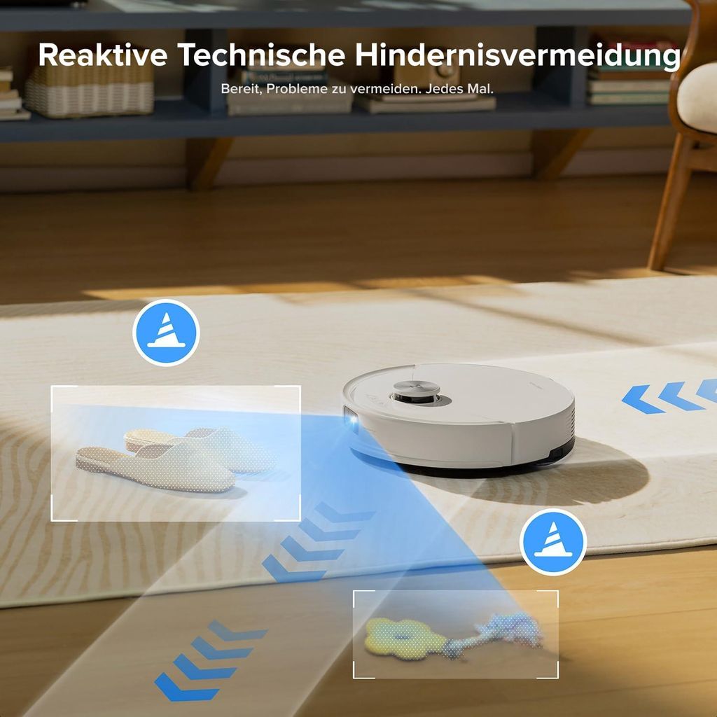 roborock Q10 S5+ Set Staubsauger Roboter, 10.000 Pa(Upgrade von S8 Plus), Dual Anti - Tangle System, Auto Lifting Mopping, Ideal für Tierhaare (Weiß)