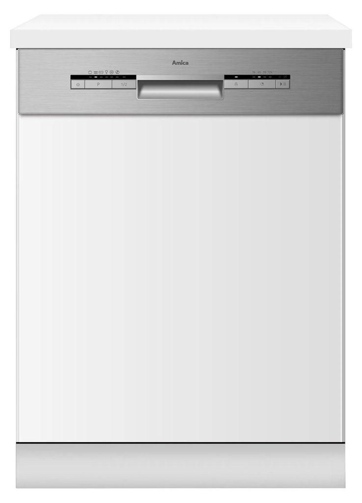 Amica EGSP 574 100 E, Halb integriert, Standardgröße (60 cm), Weiß, Edelstahl, Tasten, LED