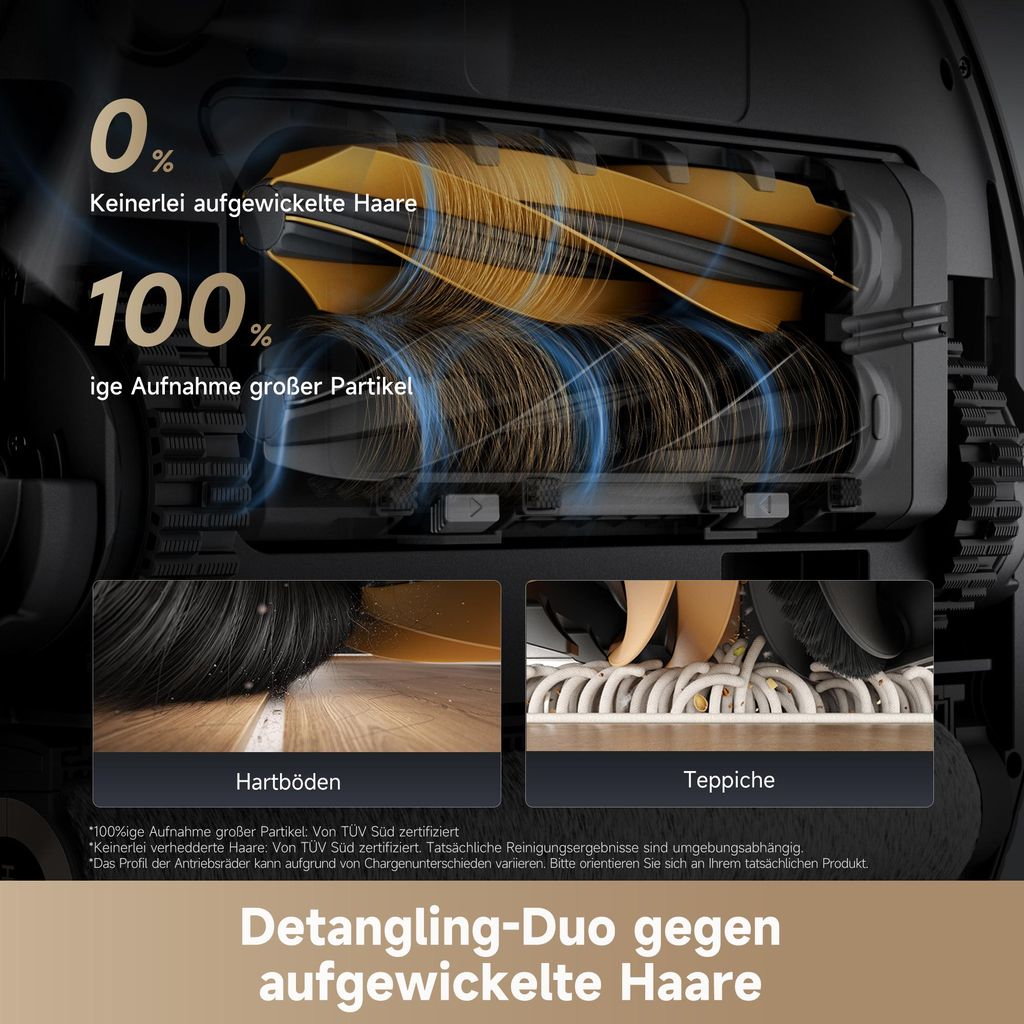 Dreame Aqua10 Roller Staubsauger Roboter mit Wischfunktion,30kPa Saugkraft,KI - Navigation,Heißwasserwaschen,Heißlufttrocknung,0 Tangle,Selbstreinigung