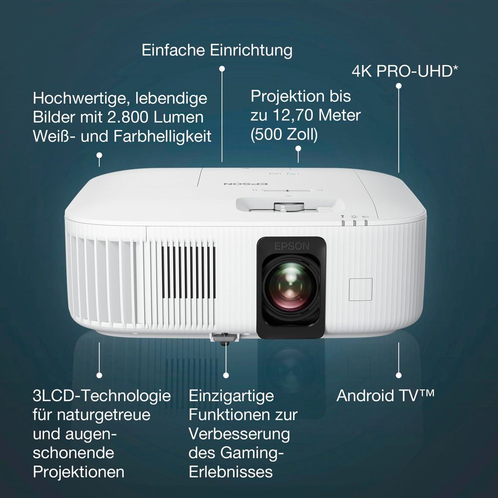 Epson EH - TW6250, 2800 ANSI Lumen, 3LCD, 4K+ (5120x3200), 35000:1, 16:9, 1016 - 12700 mm (40 - 500")
