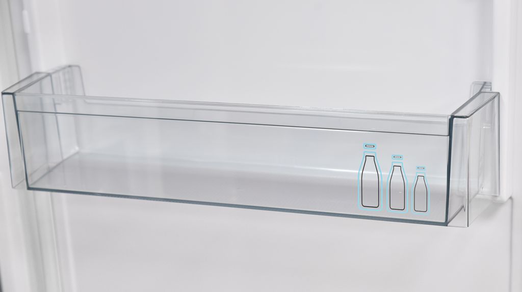 Sharp SJ - LD125E0XD - EU Einbaukühlschrank für 88er Nische, (EEK D, 126 L, 32 dB), (Gemüsefach mit Feuchtigkeitsregler), Festtür, H87,5 x B54cm