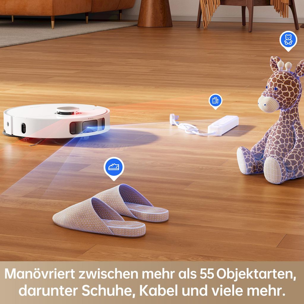 Dreame L10s Pro Ultra Heat Roboter Saugroboter mit Wischfunktion,Automatische Moppreinigung,heißem Wasser,7000Pa,Doppelte Mopp - und Bodenreinigung