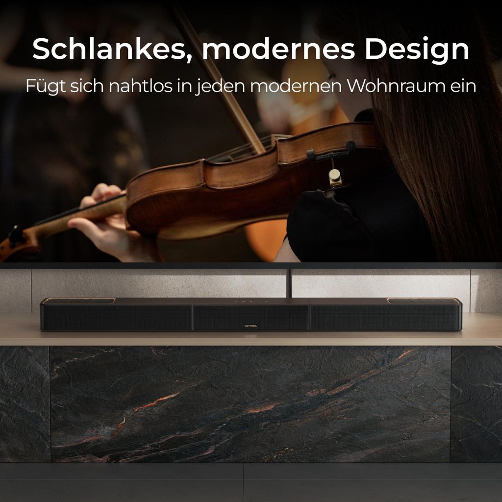 Ultimea Skywave Series 5.1.4 Professionelle Soundbar mit Dolby Atmos, 5.1.4 Surround Sound System mit 8" Subwoofer & 2 kabellosen Rear - Lautsprechern