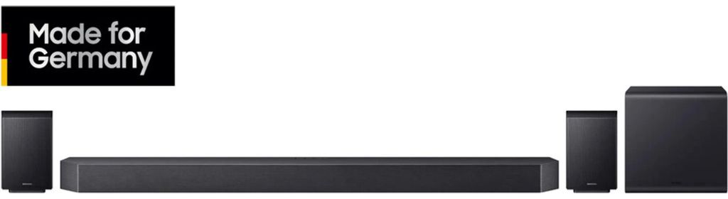 Samsung Q - series Q - Serie Soundbar HW - Q995GF 11.1.4 - Kanal Subwoofer & Rücklautsprecher (2025), 11.1.4 Kanäle, DTS:X, Dolby TrueHD, Dolby Atmos, DTS Digital Surround, Dolby Digital, Game Pro, Kabellos, Separat, Titan, Schwarz
