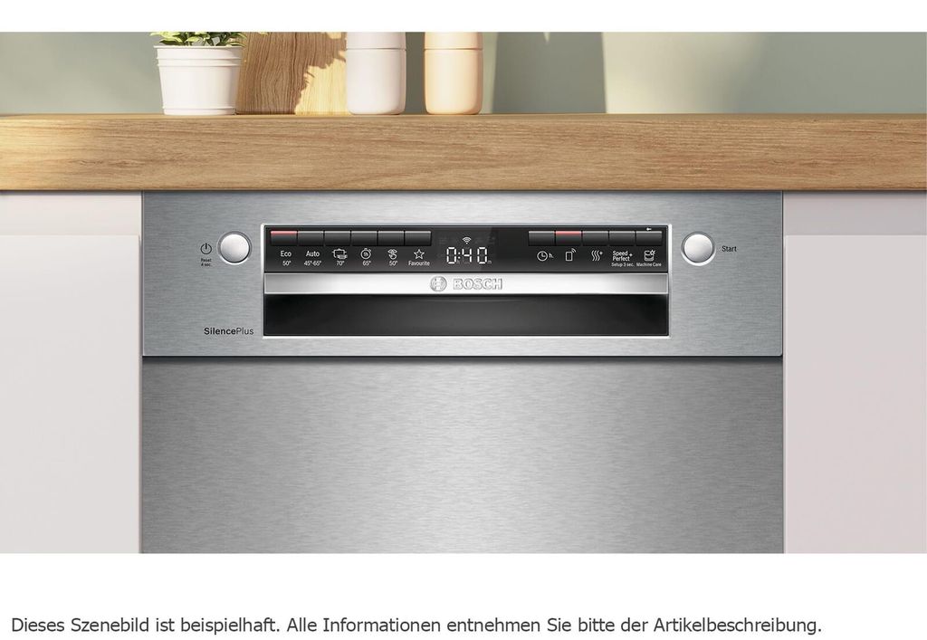 Bosch Serie 4 SPU4HMS10E, Unterbau, Single (45 cm breit), Edelstahl, Schwarz, Tasten, 1,75 m