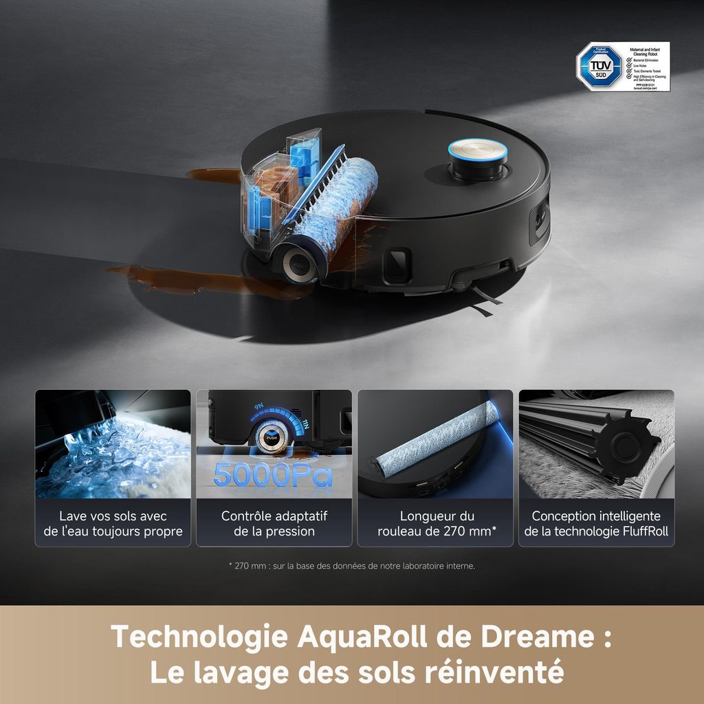 Dreame Aqua10 Ultra Roller Complete Staubsauger Roboter mit Wischfunktion Schwarz