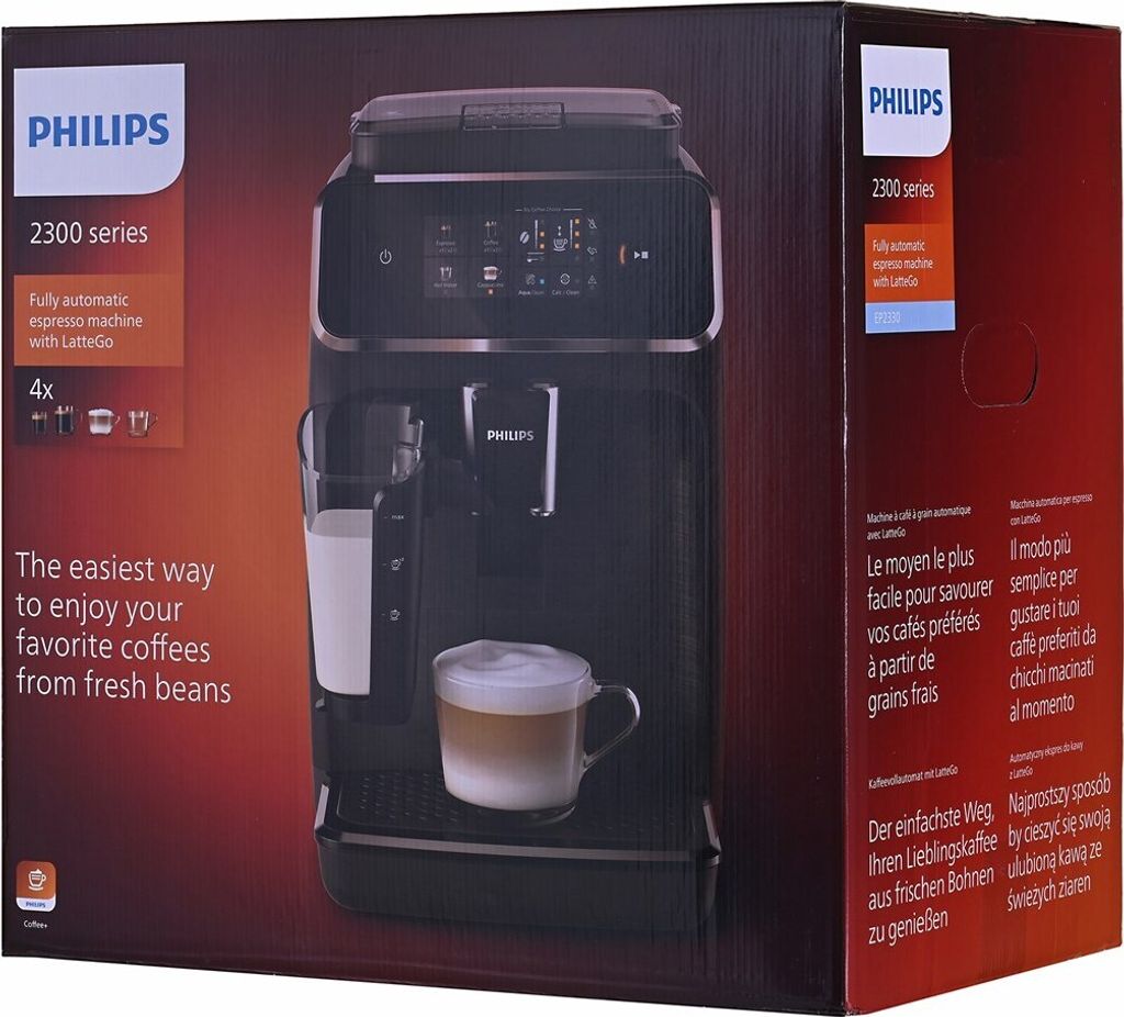 Philips Series 2300 EP2334/10 Kaffeevollautomat, Espressomaschine, 1,8 l, Kaffeebohnen, Eingebautes Mahlwerk, 1500 W, Grau