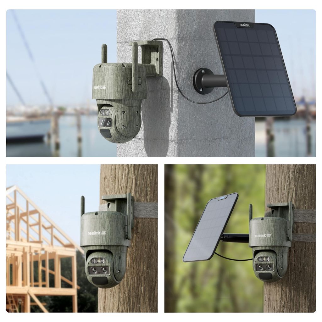 Reolink TrackMix LTE+Solarpanel - C, 4K 8MP 4G LTE Akku Dual Objektiv Überwachungskamera, Auto - Zoom & Tracking, Intelligente Erkennung, 6X Hybridzoom
