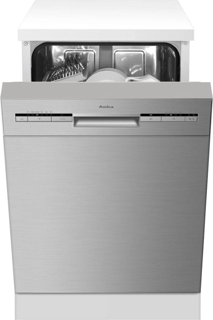 Amica EGSPU 500 911 E, Halb integriert, Single (45 cm breit), Edelstahl, Edelstahl, Tasten, LED