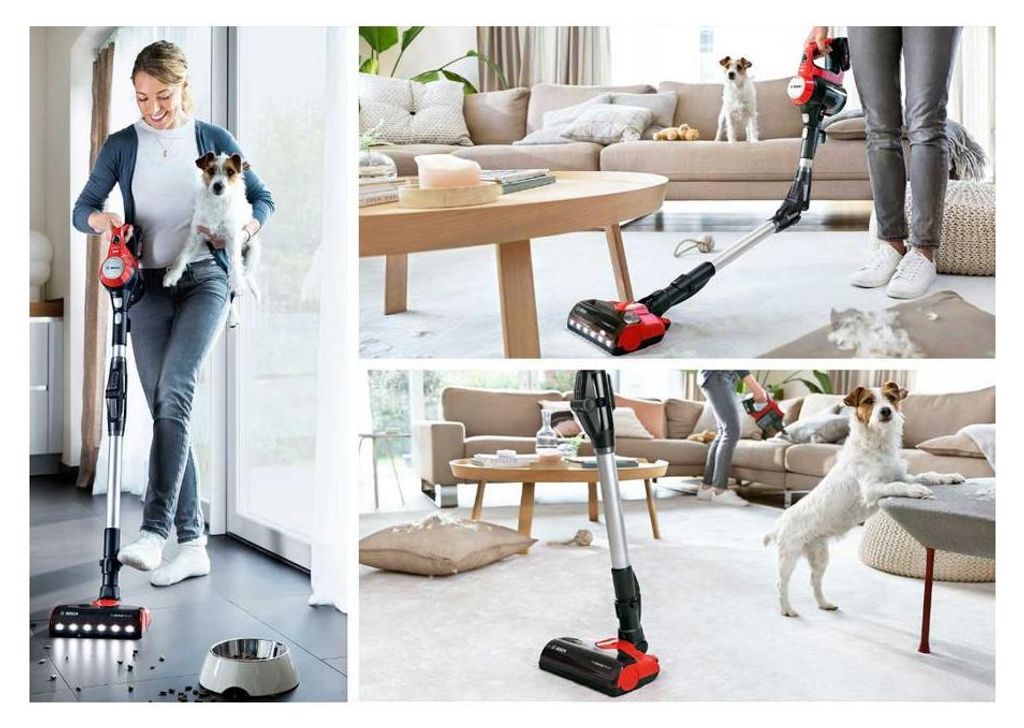 Bosch BBS711ANM Stabstaubsauger/Elektrischer Besen Beutellos 0,3 l Schwarz Rot Edelstahl