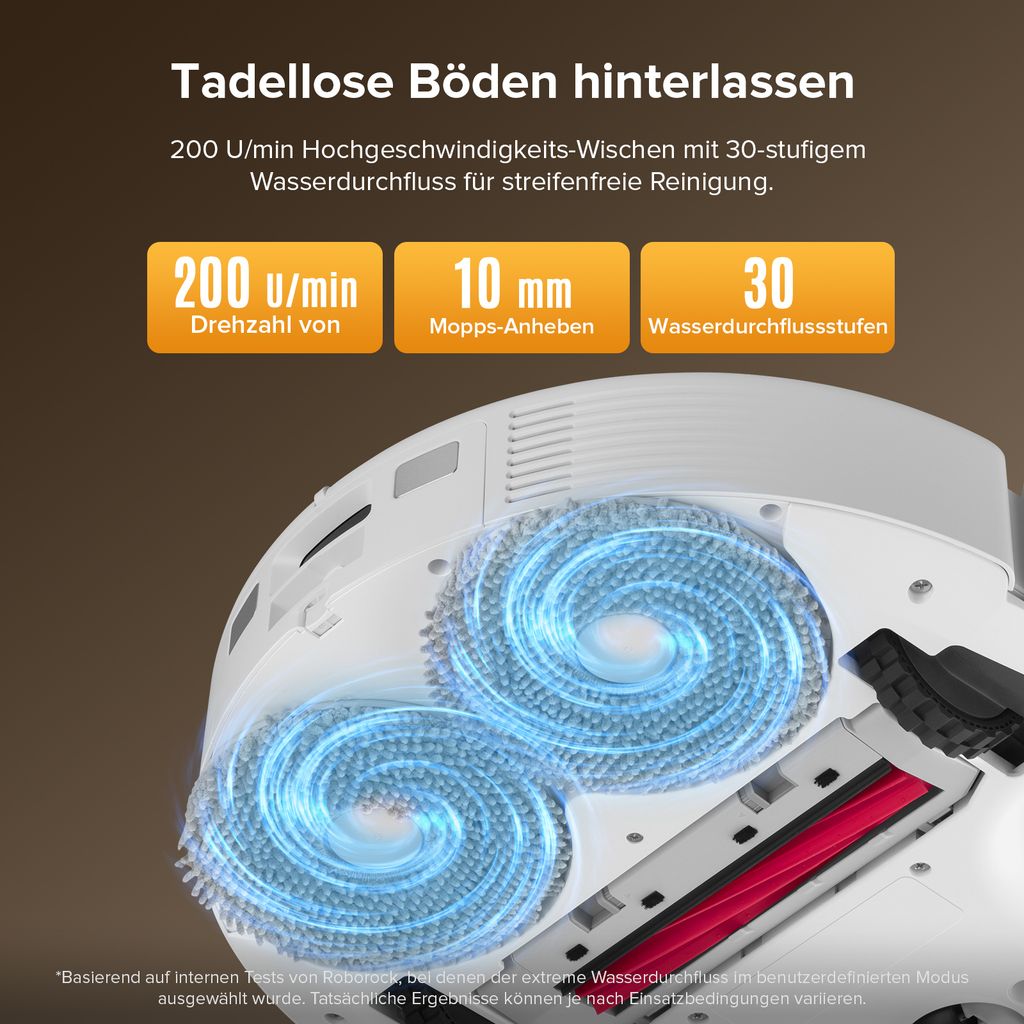 roborock QV 35S Staubsauger Roboter, 10.000 Pa Saugroboter (Upgrade von Qrevo Plus), Anti - Tangle - Bürsten, Anhebbare Schleudermopps (Weiß)