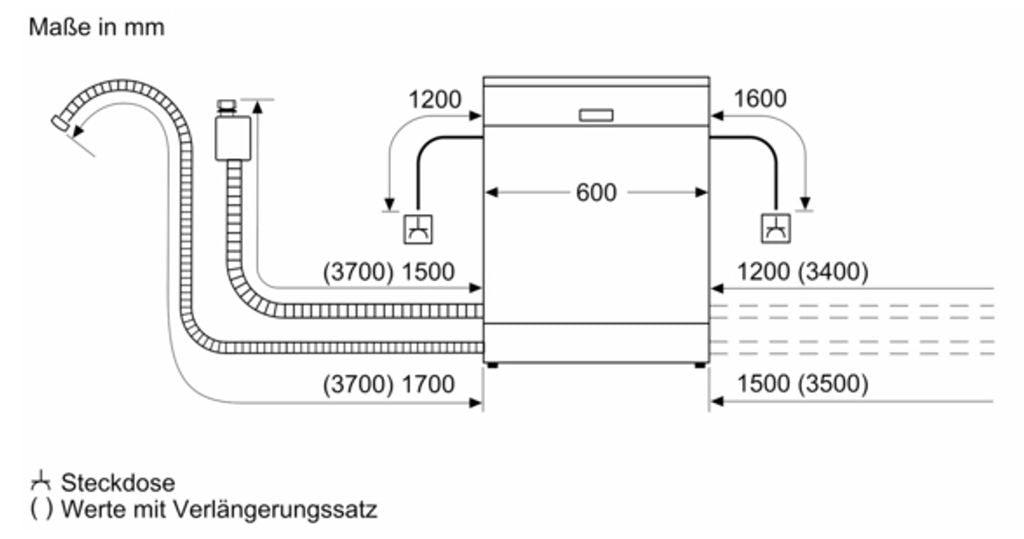 Siemens iQ300 SN63EX04TE, Voll integriert, Standardgröße (60 cm), Tasten, 1,75 m, 1,65 m, 1,9 m