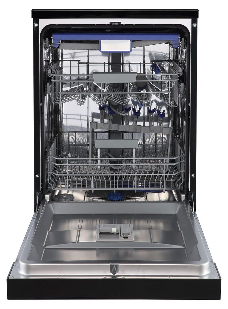 KKT KOLBE Küchentechnik KKT KOLBE 60 cm Geschirrspüler Spülmaschine Schwarz Silber Freistehend, Unterbaufähig, Besteckschublade, LED - Beleuchtung, Automatische Türöffnung, höhenverstellbar, 7 Programme, 14 Maßgedecke, DW60FSS
