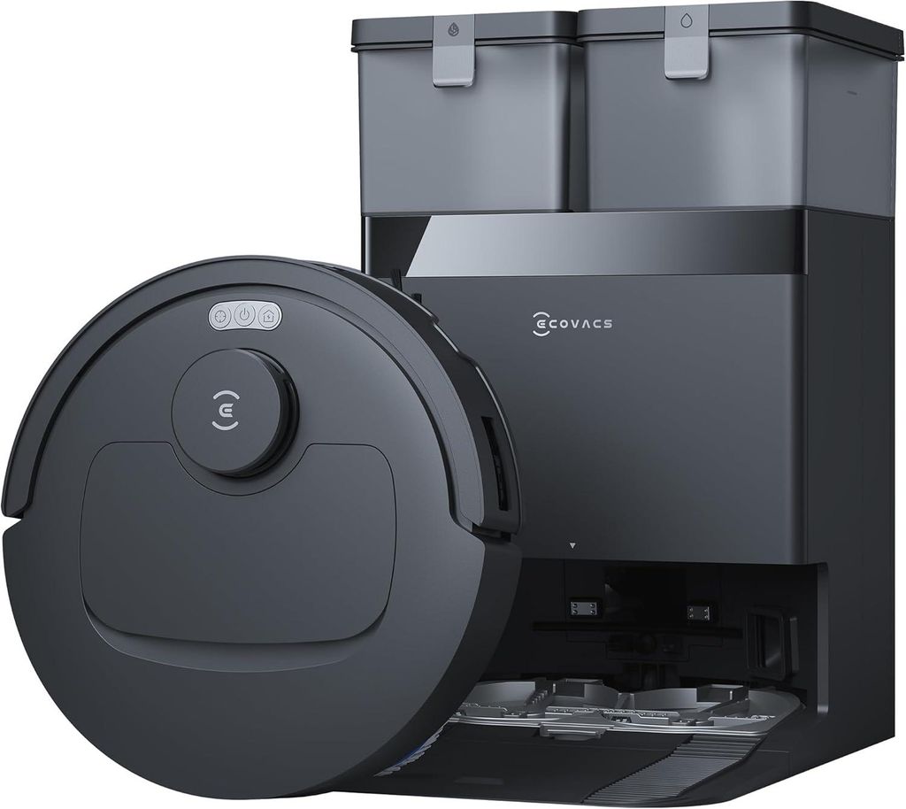 Ecovacs DEEBOT T30e Omni Staubsauger Roboter mit Wischfunktion, 25.000 Pa, ZeroTangle 3.0 Anti - Verheddern, 75°C Moppwäsche, Saugroboter, Schwarz